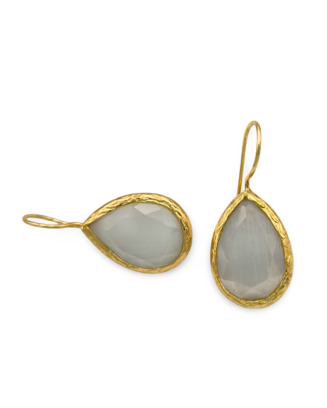 damla aytaşı altın kaplama küpe